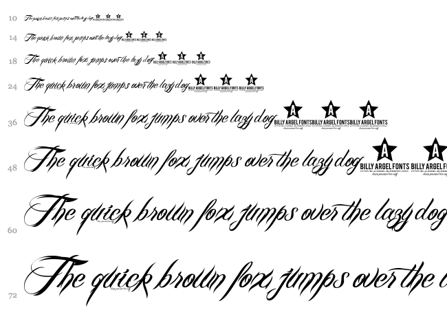 Billy Argel Font font waterfall